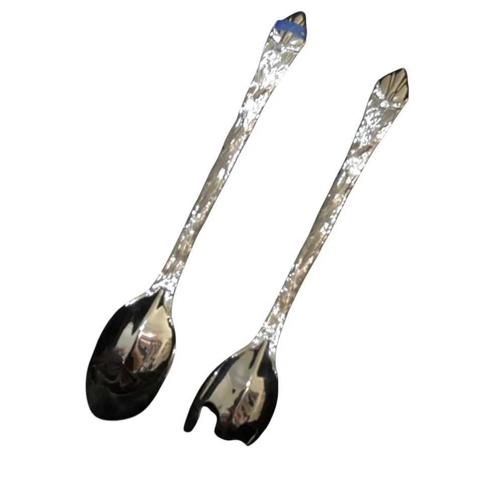 International Silver Company Santa Claus Serving Spoon and Fork Set NOB